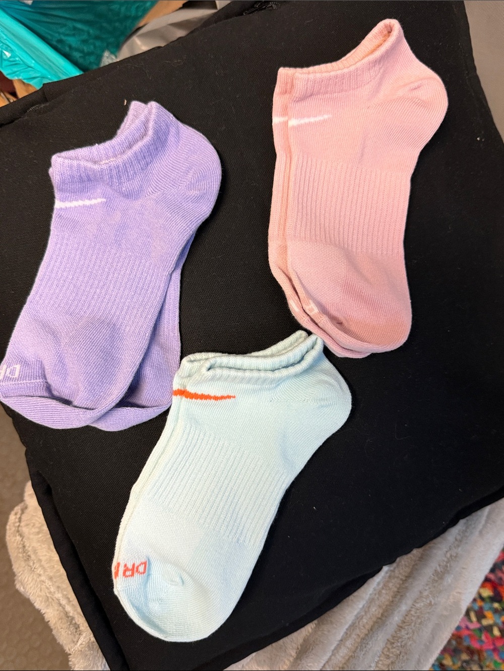 Nike Low-Cut Ankle Sock 3-Pack — Lavender, Pink & Light Blue